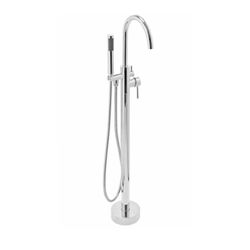 Akdy 1-Handle Freestanding Floor Mount Roman Tub Faucet Bathtub Filler with Hand Shower in Chrome