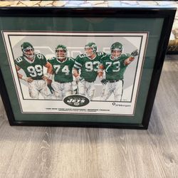 framed New York Jets "Sack Exchange" reunion tribute photograph.  Size 30 x 24
