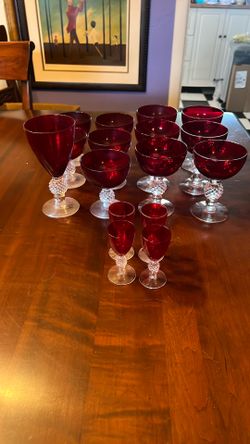 Vintage Morgantown Golf Ball Stem Glasses