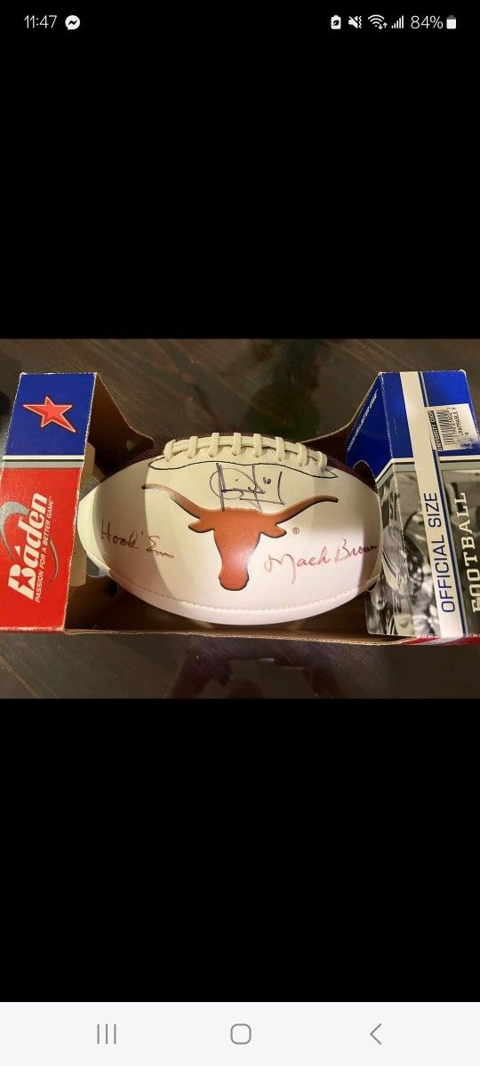 Signed UT Football By Vince Young And Mack Brown 