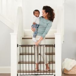 Regalo 2-in-1 Extra Wide Stairway and Hallway Walk Through Baby Safety Gate, Award Winning Brand, Hardware Mounting, Black