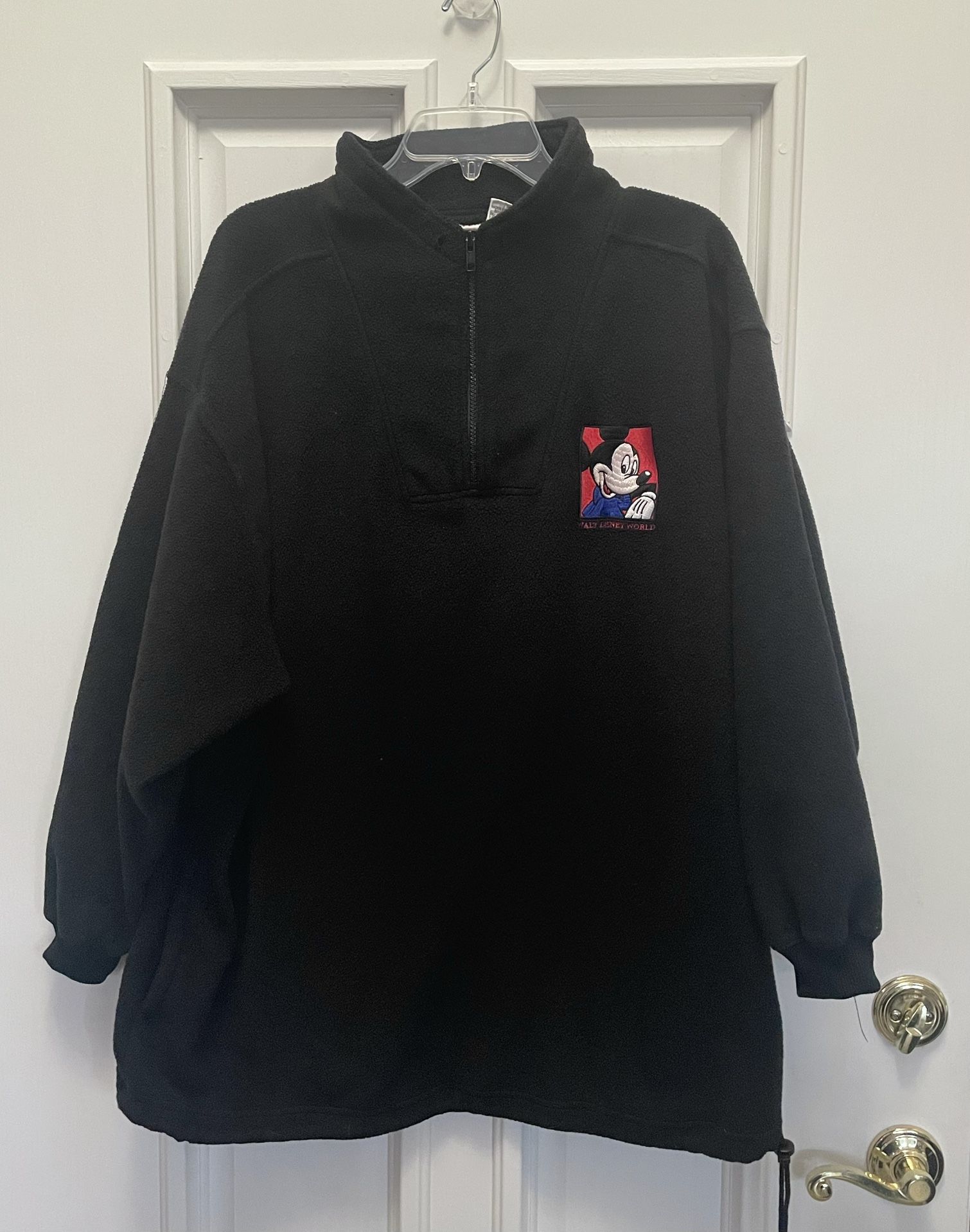 Vintage Walt Disney World 1/4 Zip Fleece Sweater Adult Size XL Mickey Mouse