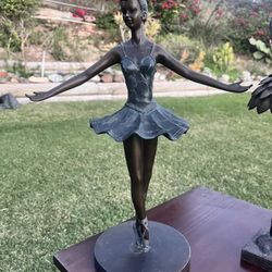 Cast Iron & Bronze Ballerina Statue