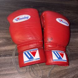 Red Winning 14oz Gloves 100% Real