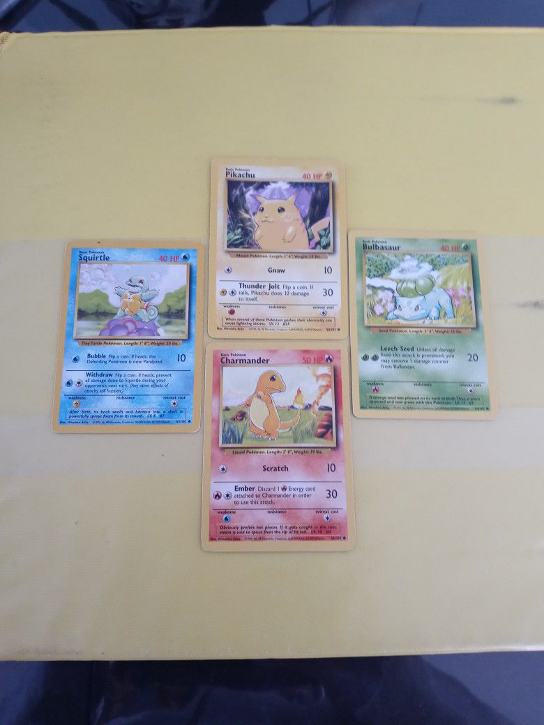 Base Set Starters 1995 Pokemon Cards 