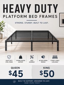 New Full, queen and king metal bed frames available