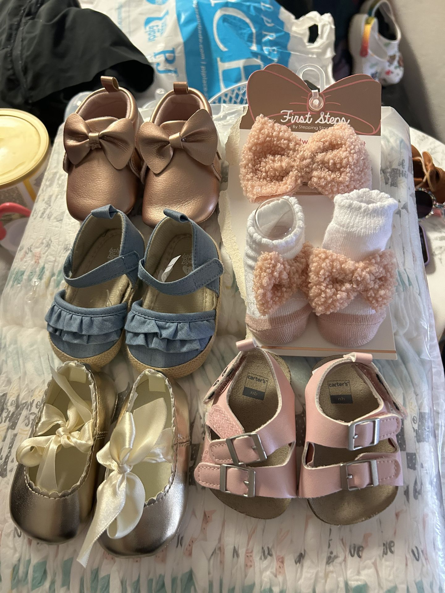 Baby shoes, baby towels, baby clothes 