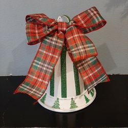 Handmade Green Stripe Holiday Bell