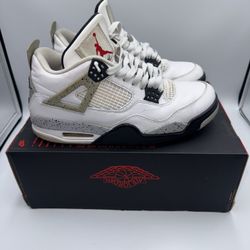 Air Jordan 4 White Cement Size 9 🔥 STEAL $75 Used Beaters No Box