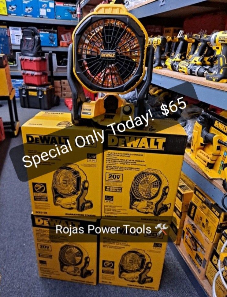 🔥🔥DEWALT 20V MAX CORDLESS AND CORDED 11IN JOBSITE FAN TOOL ONLY
