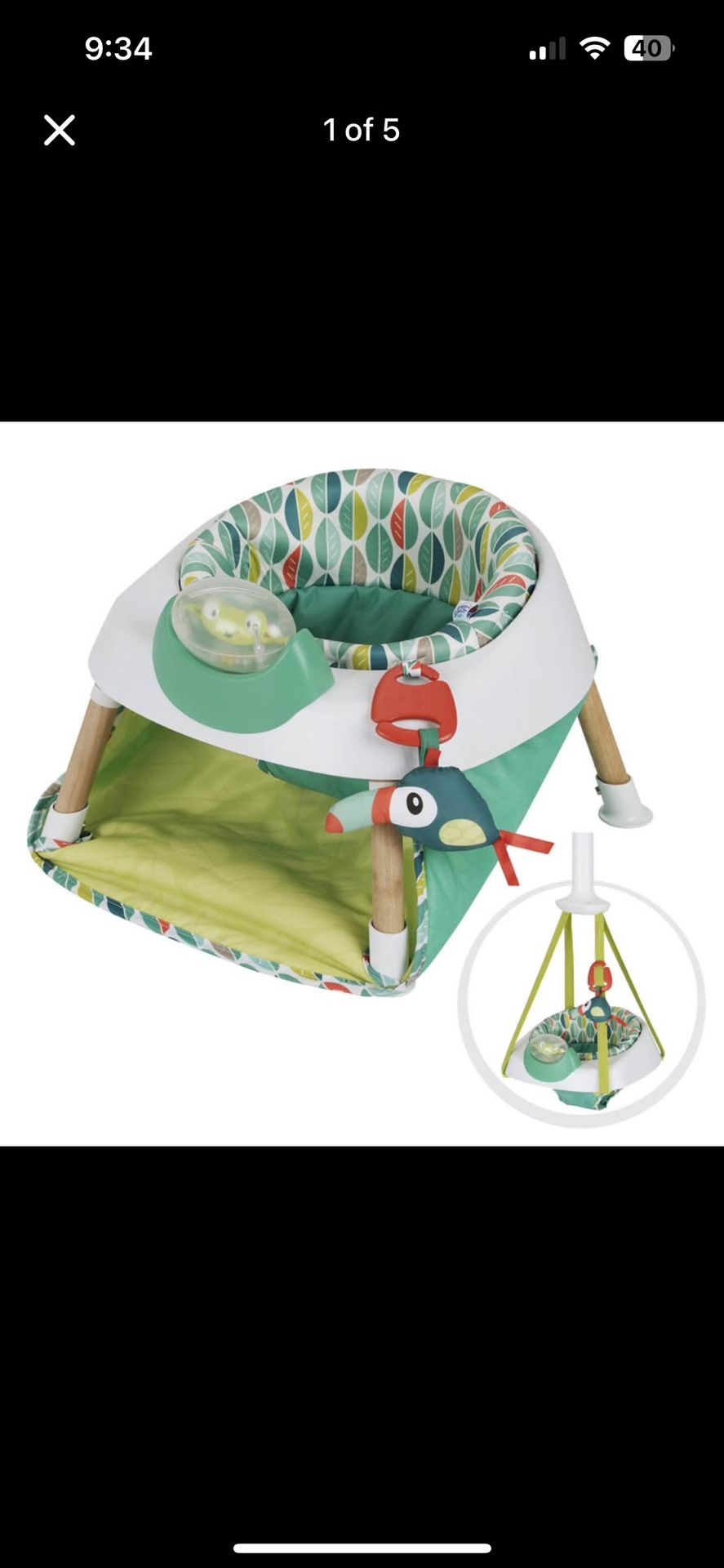 Evenflo Exersaucer Tiny Tropics 2-in-1 Baby Seat and Door Jumper