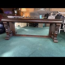 Antique Lions Head Table/Accent Piece