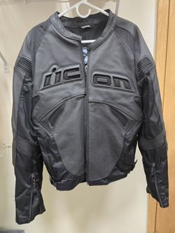 Icon Men's Leather Motorcycle Jacket Armored