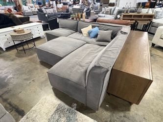 Natural Fiber Sectional with Ottoman – Washable Slipcovers