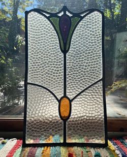 Antique Victorian Stained Glass Panel