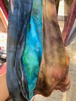 Hand Dyed Silk Scarves and Wall Hangings