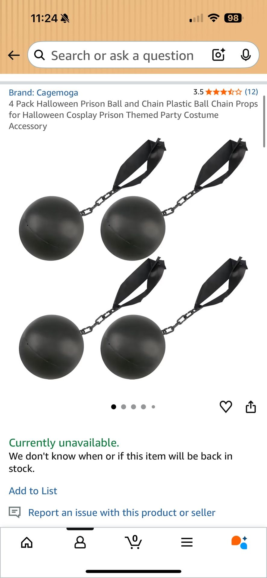 Halloween Prison Chain Ball