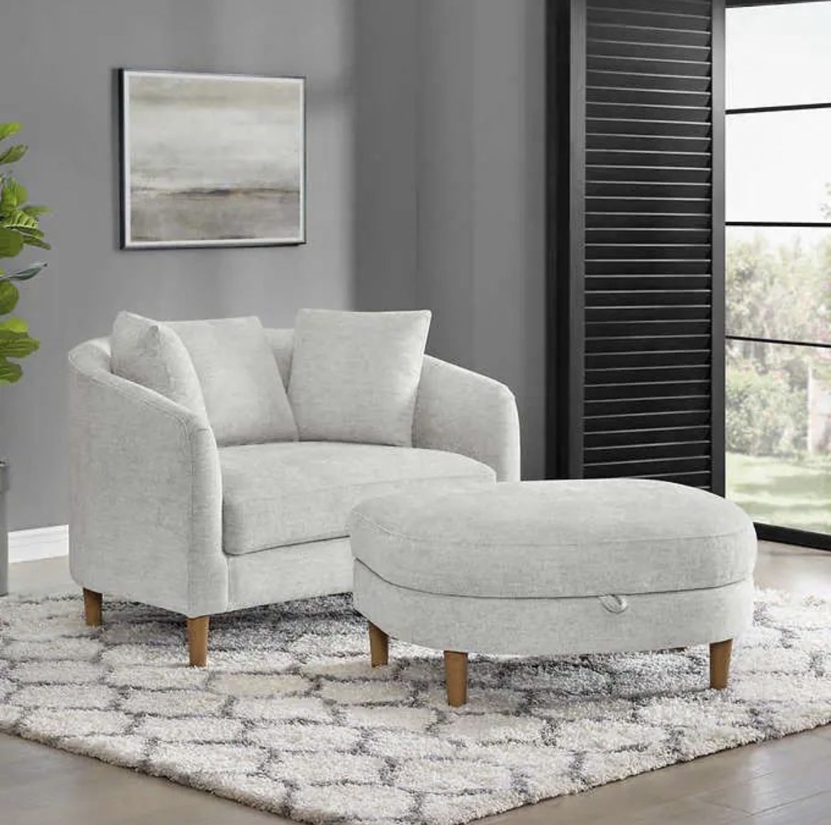 Thomasville Dillard Accent Chair with Storage Ottoman $399.99