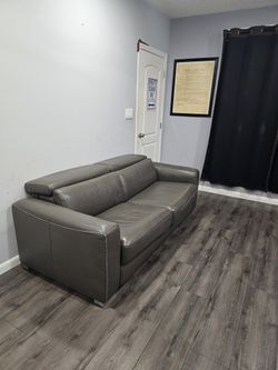 Leather Sofa Bed Sleeper Grey