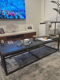 Coffee Table - 60lb Natural Slate with steel frame