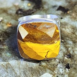 Sterling Silver Jasper Ring Size 6
