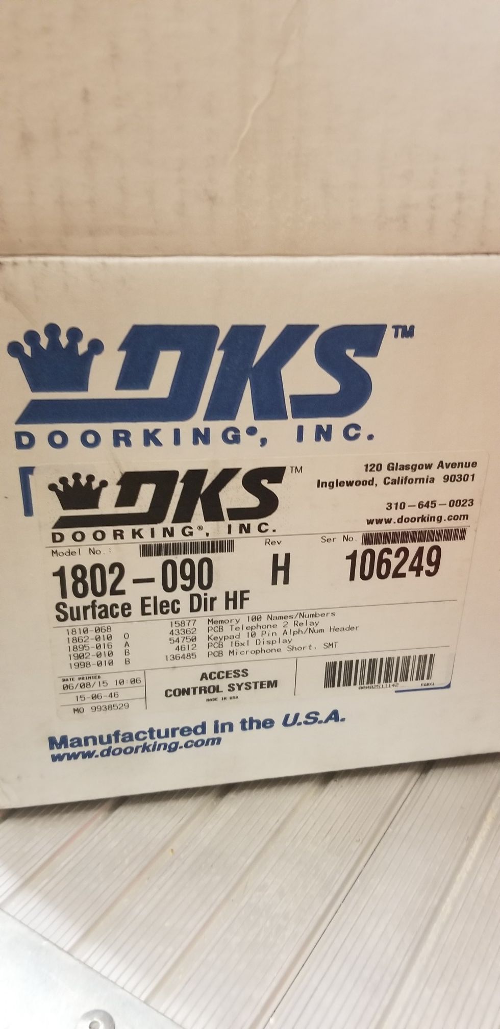 Doorking telephone entry system