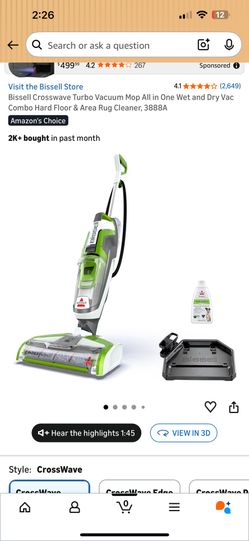 Bissell vacuum with mop function
