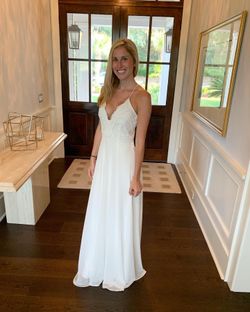 long formal maxi dress Odette Cream Long Sleeve Formal Maxi Dress - US 16