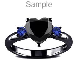 Black Heart Ring Size 7