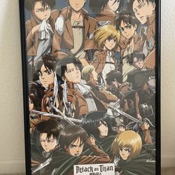 Attack On Titan Poster With Frame