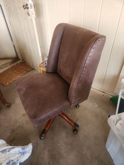 Linen Draper armless swivel chair faux leather