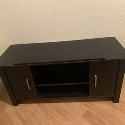 Black Solid Wood TV Stand Entertainment Center