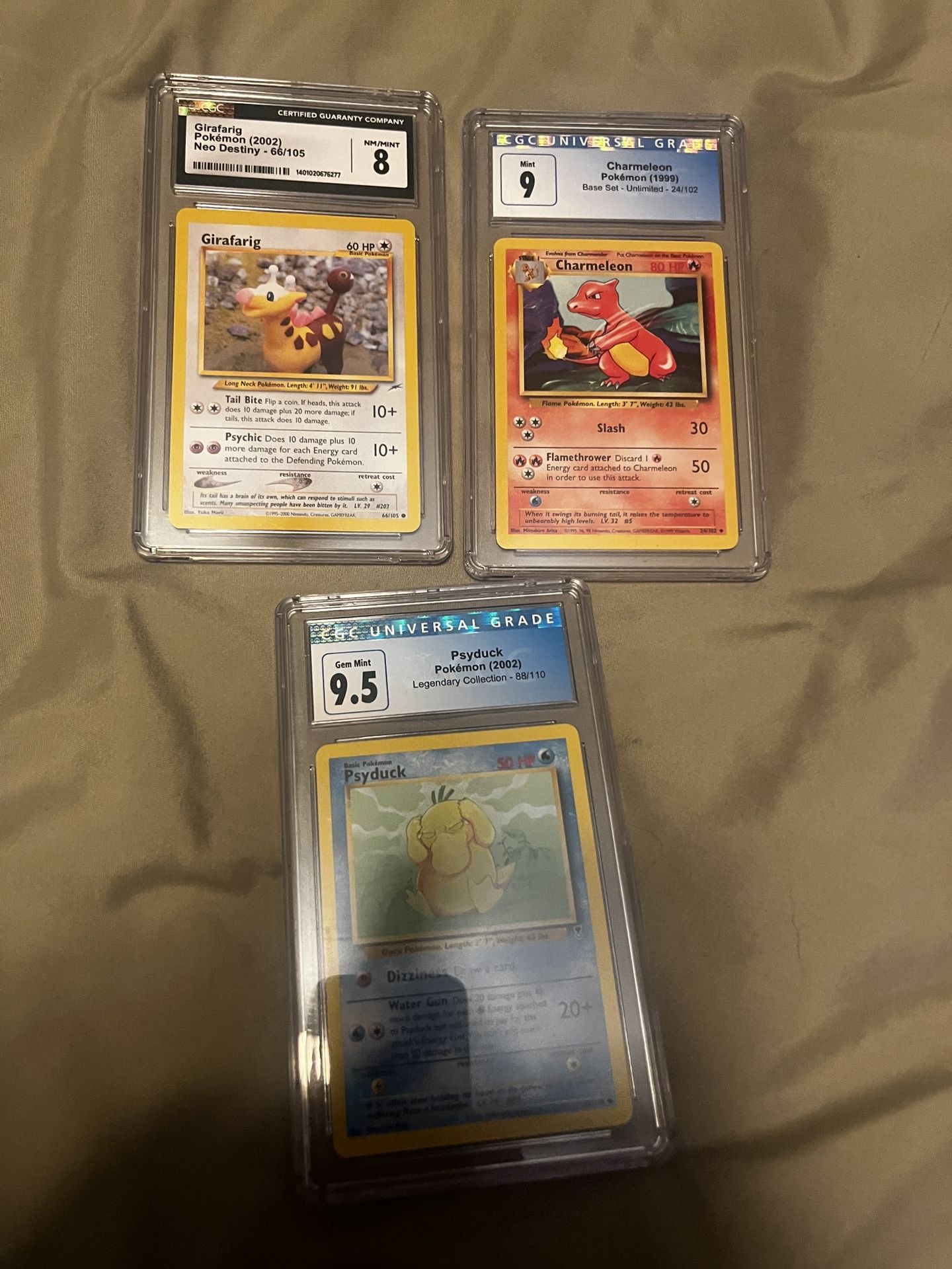 3 Graded Pokemon Cards