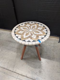 Artisan Mosaic Tile Round Accent Table