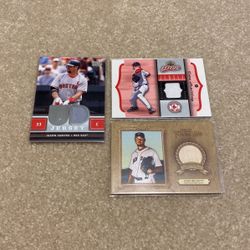 Red Sox Relic Lot- Varitek, Schilling & Beckett