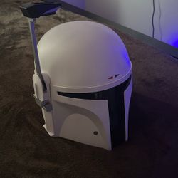 Mandalorian Helmet And Darth Vader Legacy Light Saber