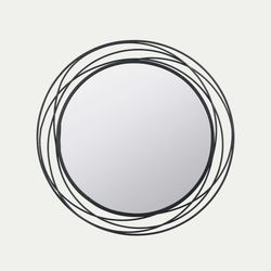 Metal Round Mirror - Black
