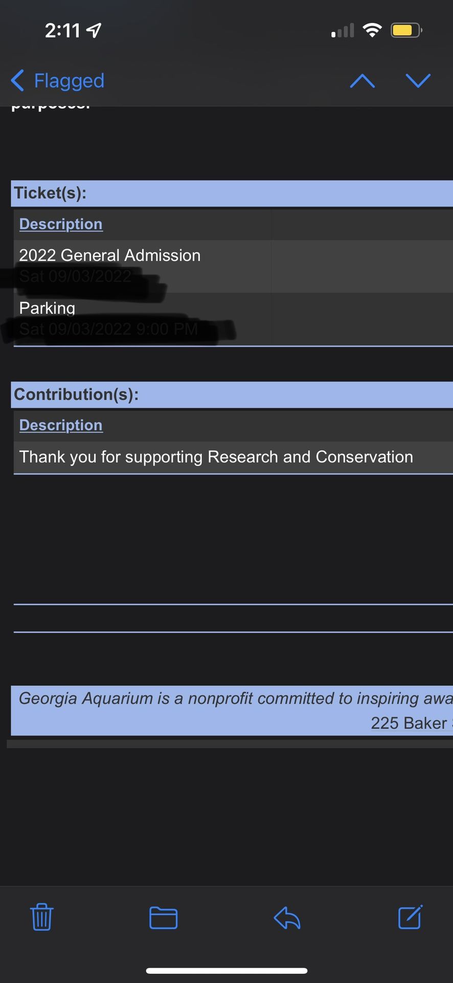 2 Georgia Aquarium Tickets And Parking Passes
