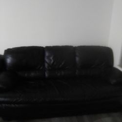 Leather Sofa and Single Leather Seat