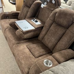 Electric Power Theater Double Reclining Couch