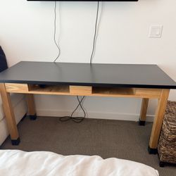 Wood Desk / Console Table – Modern w/ Storage – $100