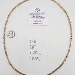 14k gold 28" byzantine chain