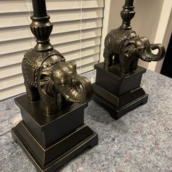 27” Elephant Polyresin Table Lamps
