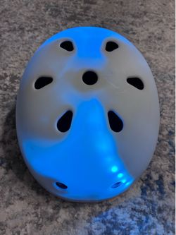 White and multi color light up helmet