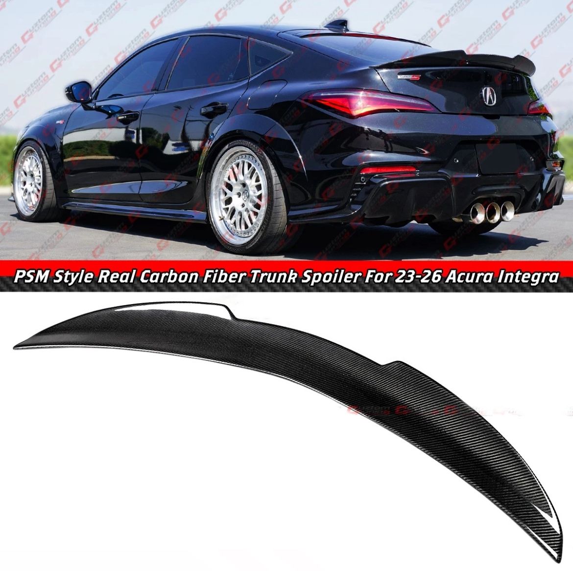 23-26 Acura Integra PSM Style Trunk Spoiler Carbon Fiber