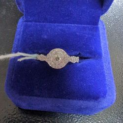 10 Karat White Gold Halo Ring 