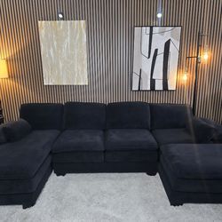 U Shaped Sectional Sofa with Chaise Lounge and Ottoman Dark Gray Sectional Sofa Couch