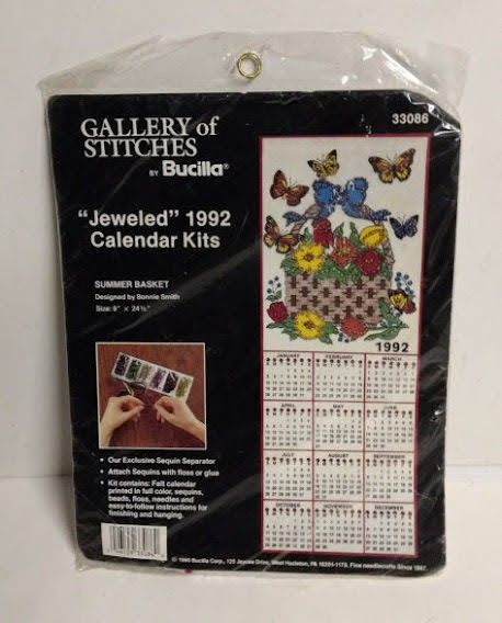 New 1992 Jeweled Calender Craft Kit 