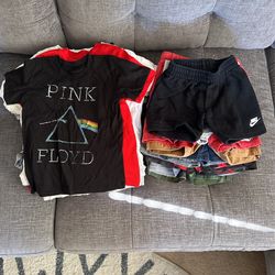 Stack Of Little Boys Tshirts, Shorts, Shoes (2-3t)