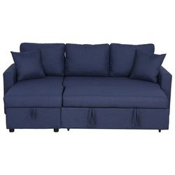 🔷 Navy Blue L Sectional Couch Pull Out Bed And Storage Compartment New In Box 📦 